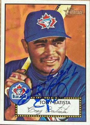 トニー・バティスタ 直筆サイン入り 2001年 Topps Heritage ブラックバック ベースボールカード - トロント・ブルージェイズ #67