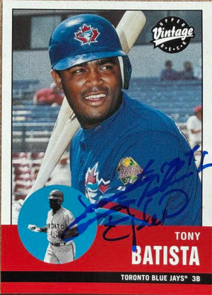 トニー・バティスタ 直筆サイン入り 2001年 Upper Deck Vintage ベースボールカード - トロント・ブルージェイズ #29