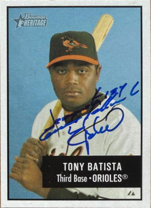 Tony Batista Signed 2003 Bowman Heritage Baseball Card - Baltimore Orioles #97
