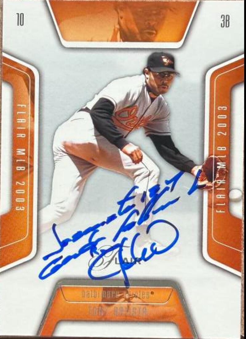 Tony Batista Signed 2003 Flair Baseball Card - Baltimore Orioles #13
