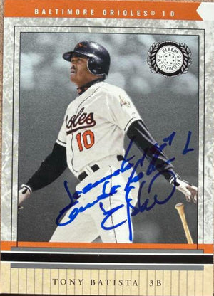 Tony Batista Signed 2003 Fleer Patchworks Baseball Card - Baltimore Orioles #49