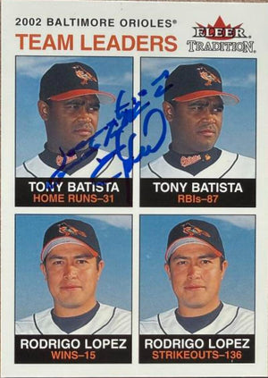 Tony Batista Signed 2003 Fleer Tradition Baseball Card - Baltimore Orioles #4 SP