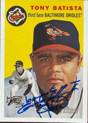 Tony Batista Signed 2003 Topps Heritage Baseball Card - Baltimore Orioles #207