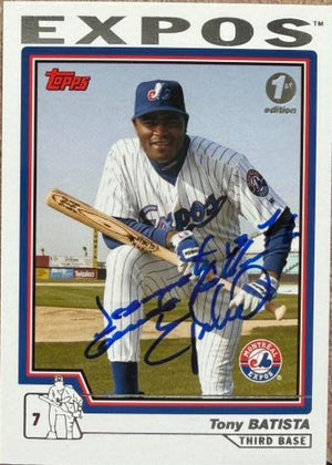 Tony Batista Signed 2004 Topps 1st Edition Baseball Card - Montreal Expos #506