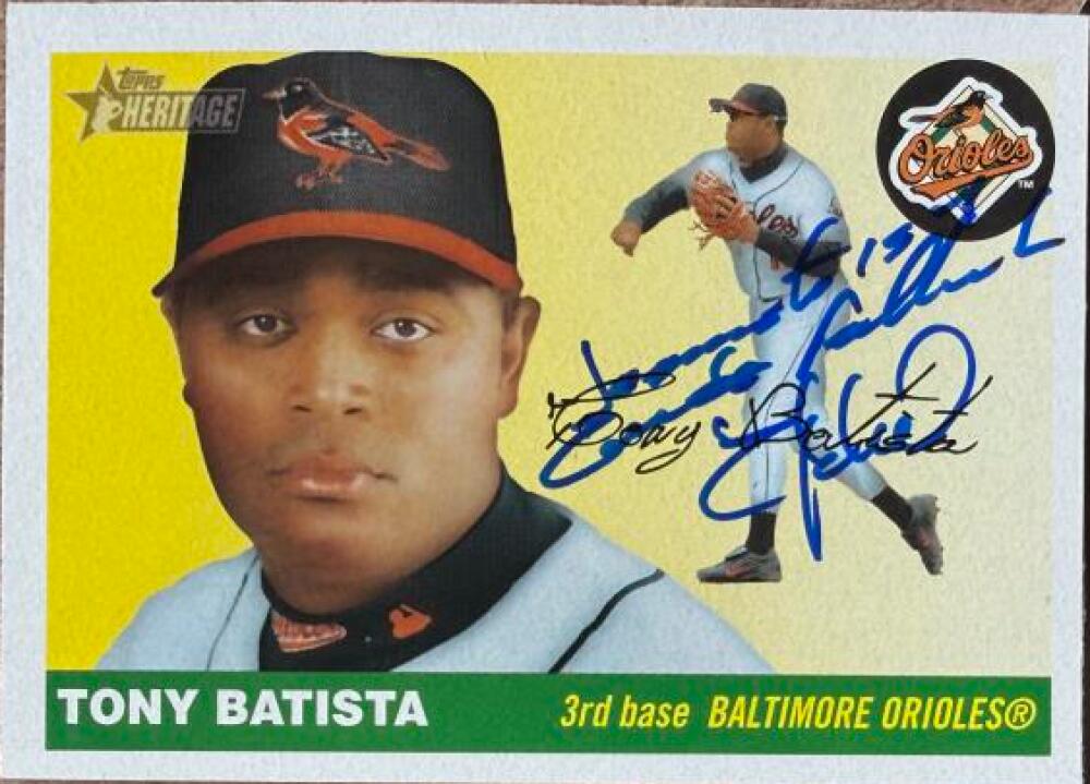 Tony Batista Signed 2004 Topps Heritage Baseball Card - Baltimore Orioles #323