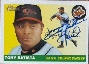 Tony Batista Signed 2004 Topps Heritage Baseball Card - Baltimore Orioles #323