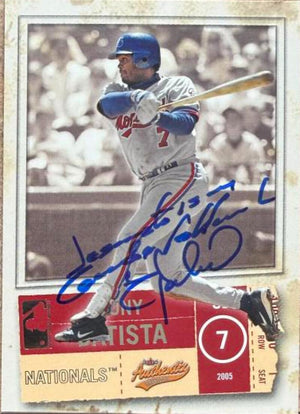 Tony Batista Signed 2005 Fleer Authentix Baseball Card - Washington Nationals #8