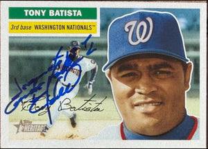 トニー・バティスタ 直筆サイン入り 2005 Topps Heritage SP 野球カード - ワシントン・ナショナルズ #435