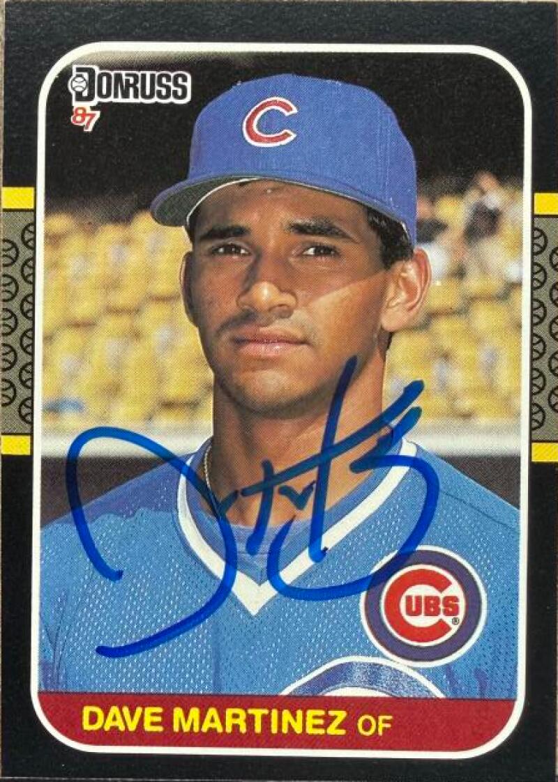Dave Martinez Signed 1987 Donruss RC Baseball Card - Chicago Cubs #488