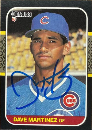 Dave Martinez Signed 1987 Donruss RC Baseball Card - Chicago Cubs #488