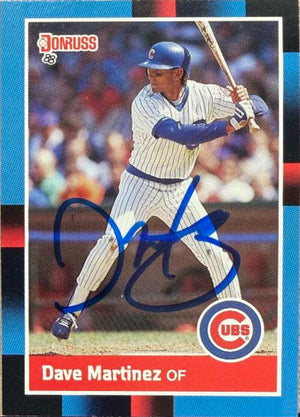 Dave Martinez Signed 1988 Donruss Baseball Card - Chicago Cubs #438