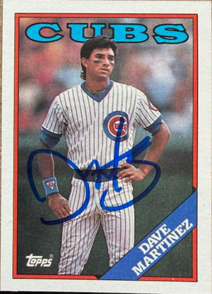 Dave Martinez Signed 1988 Topps Baseball Card - Chicago Cubs #439