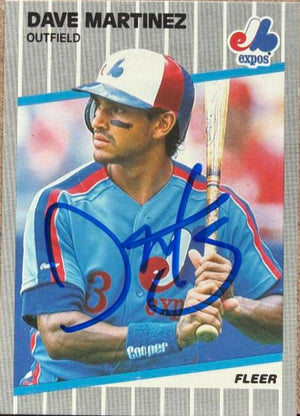 Dave Martinez Signed 1989 Fleer Baseball Card - Montreal Expos #384