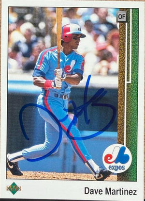 Dave Martinez Signed 1989 Upper Deck Baseball Card - Montreal Expos #444