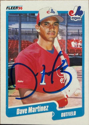Dave Martinez Signed 1990 Fleer Baseball Card - Montreal Expos #353