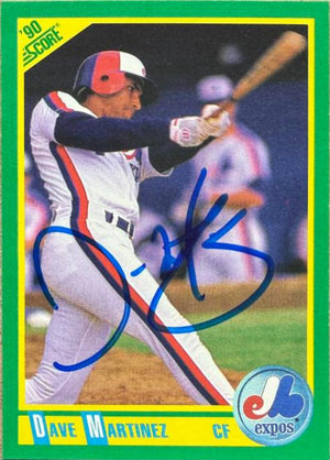 Dave Martinez Signed 1990 Score Baseball Card - Montreal Expos #27