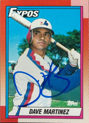 Dave Martinez Signed 1990 Topps Baseball Card - Montreal Expos #228