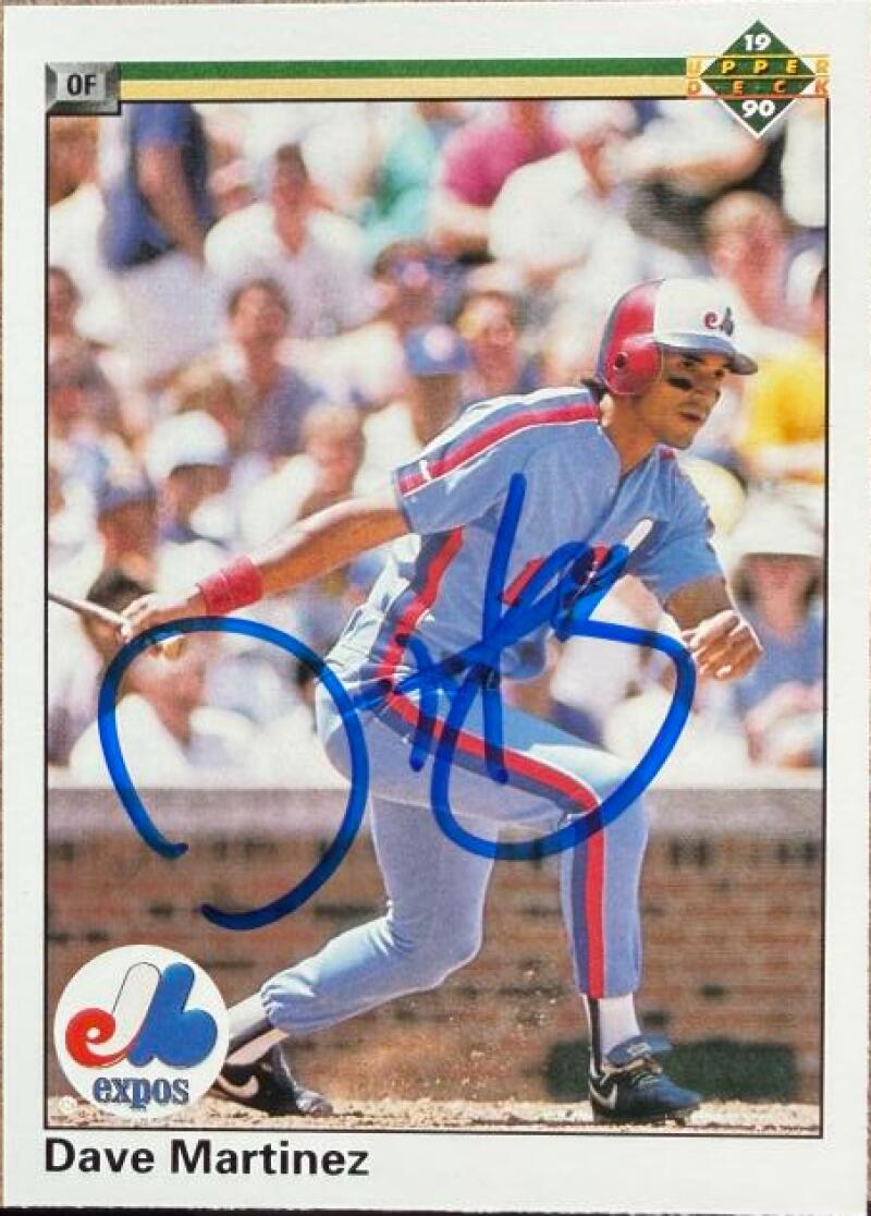 Dave Martinez Signed 1990 Upper Deck Baseball Card - Montreal Expos #470