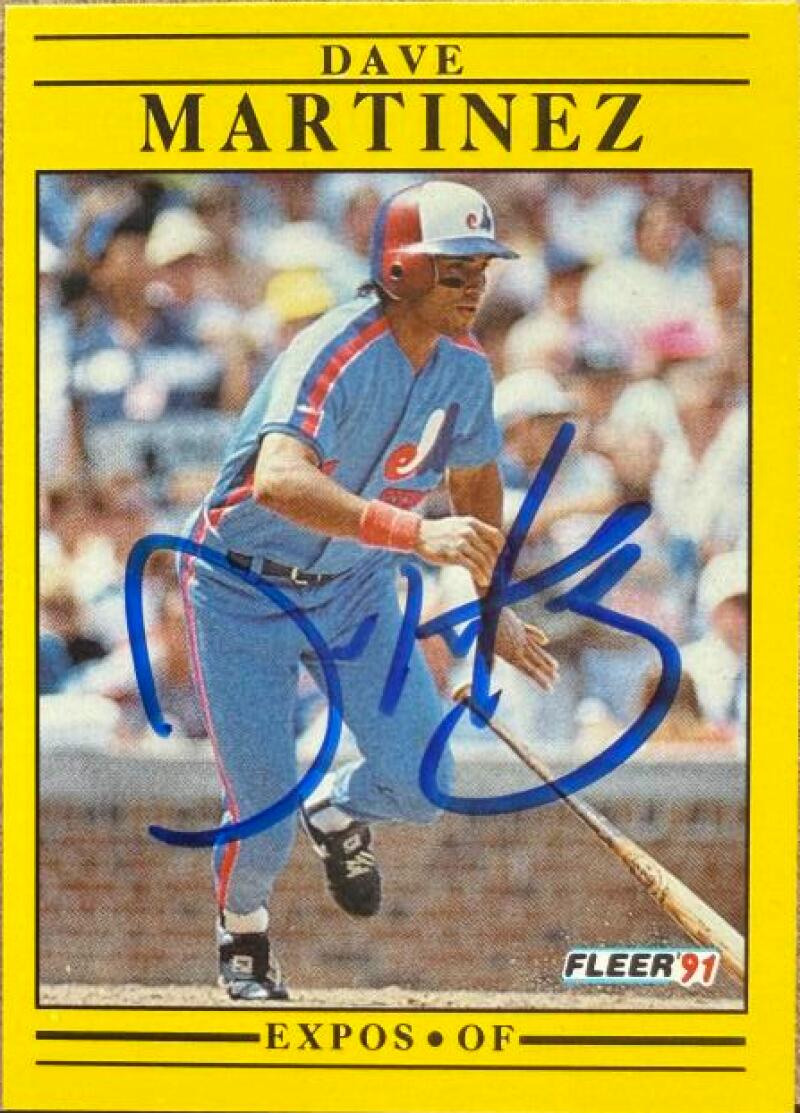 Dave Martinez Signed 1991 Fleer Baseball Card - Montreal Expos #237