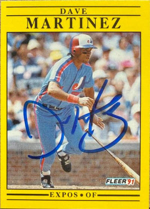 Dave Martinez Signed 1991 Fleer Baseball Card - Montreal Expos #237