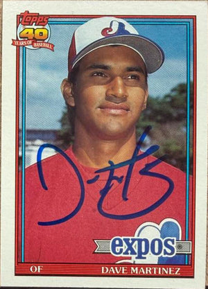 Dave Martinez Signed 1991 Topps Baseball Card - Montreal Expos #24