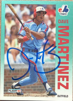 Dave Martinez Signed 1992 Fleer Baseball Card - Montreal Expos #485