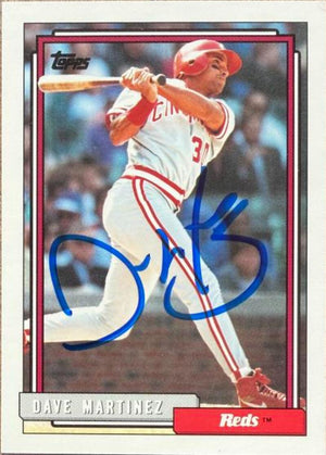 Dave Martinez Signed 1992 Topps Traded Baseball Card - Cincinnati Reds #67T