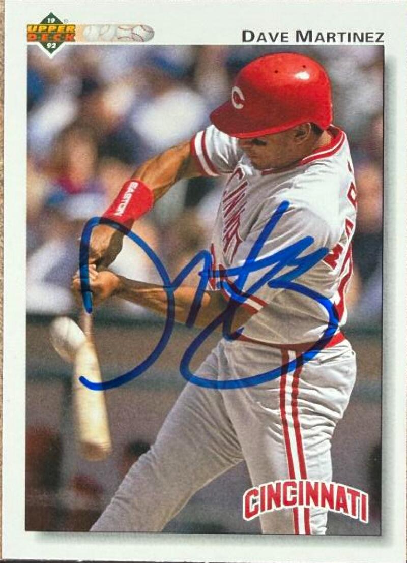 Dave Martinez Signed 1992 Upper Deck Baseball Card - Cincinnati Reds #784