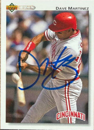 Dave Martinez Signed 1992 Upper Deck Baseball Card - Cincinnati Reds #784