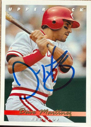 Dave Martinez Signed 1993 Upper Deck Baseball Card - Cincinnati Reds #400