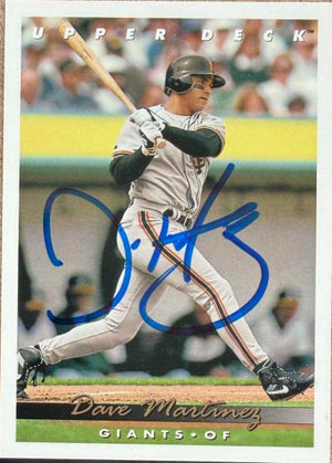 Dave Martinez Signed 1993 Upper Deck Baseball Card - San Francisco Giants #700