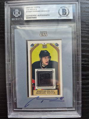 Marian Hossa Signed 2003-04 Topps C55 Relics Hockey Card - Ottawa Senators - Beckett Authentication