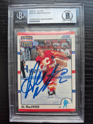 Al MacInnis Signed 1990-91 Score Hockey Card - Calgary Flames - Beckett Authentication
