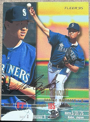 Mac Suzuki Signed 1995 Fleer Baseball Card - Seattle Mariners