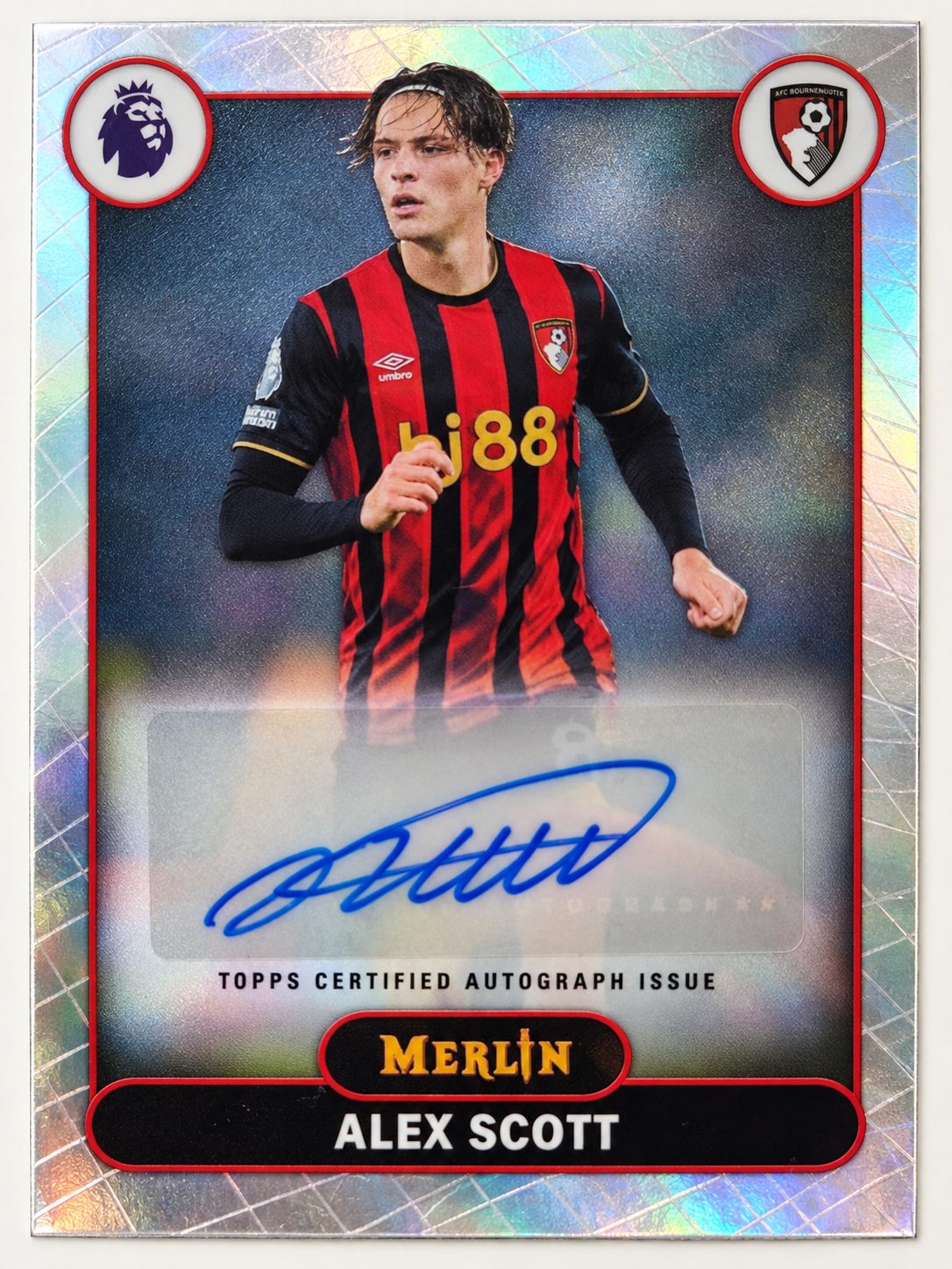 Alex Scott Signed 2025-26 Topps Merlin Premier League Soccer (Football) Card - AFC Bournemouth #MV-AX