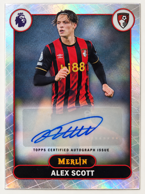 Alex Scott Signed 2025-26 Topps Merlin Premier League Soccer (Football) Card - AFC Bournemouth #MV-AX
