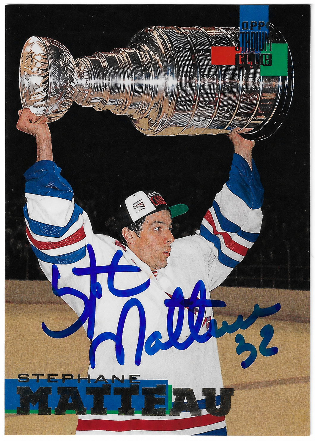 Stephane Matteau Signed 1994-95 Stadium Club Hockey Card - New York Rangers