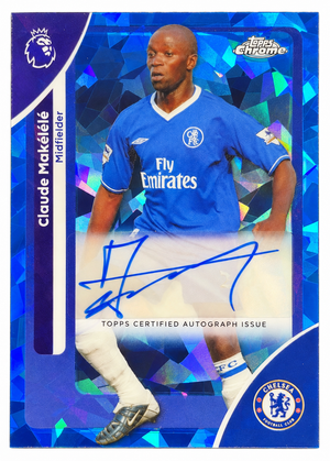 Claude Makelele Signed 2025-26 Topps Chrome Premier League Sapphire Soccer (Football) Card - Chelsea FC #CA-CM