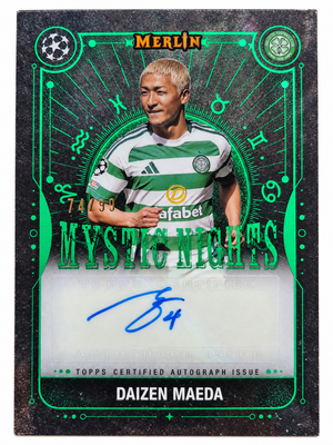 Daizen Maeda Signed 2024-25 Topps Merlin UEFA Champions League Mystic Knights Soccer (Football) Card - Celtic FC /99