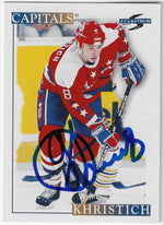 Dimitri Khristich Signed 1995-96 Score Hockey Card - Washington Capitals