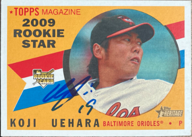 Koji Uehara Signed 2009 Topps Heritage Baseball Card - Baltimore Orioles