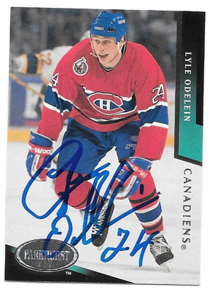 Lyle Odelein Signed 1993-94 Parkhurst Hockey Card - Montreal Canadiens