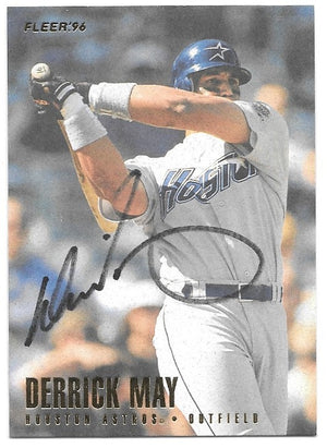 Derrick May Signed 1996 Fleer Baseball Card - Houston Astros