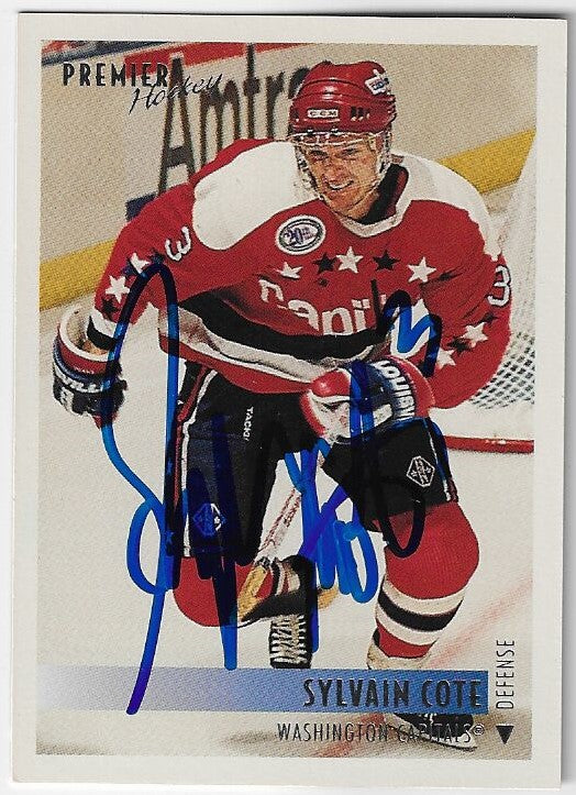 Sylvain Cote Signed 1994-95 Topps Premier Hockey Card - Washington Capitals