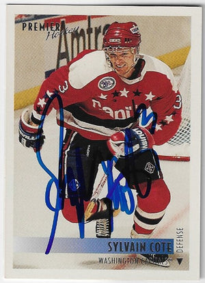 Sylvain Cote Signed 1994-95 Topps Premier Hockey Card - Washington Capitals