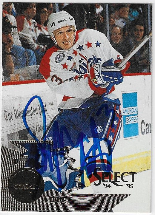 Sylvain Cote Signed 1994-95 Score Select Hockey Card - Washington Capitals