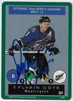 Sylvain Cote Signed 1995-96 Playoff One on One Challenge Hockey Card - Washington Capitals