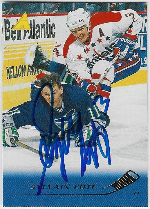 Sylvain Cote Signed 1995-96 Pinnacle Hockey Card - Washington Capitals