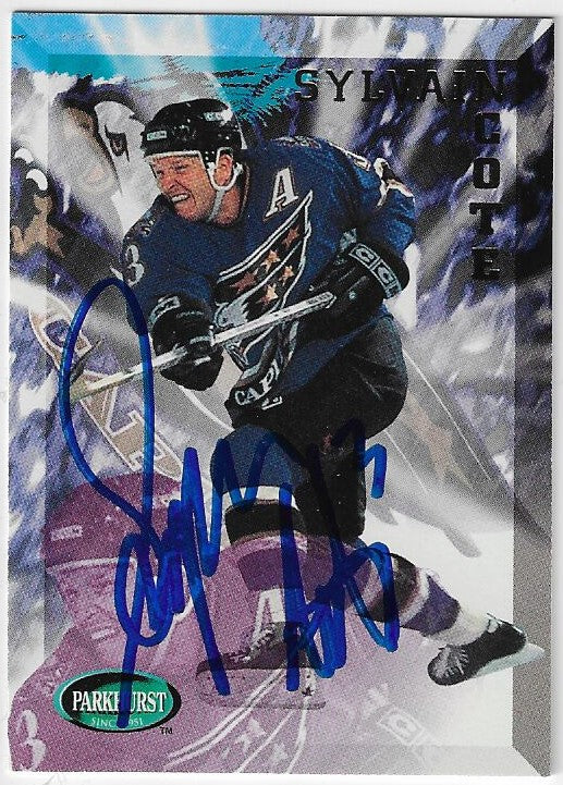 Sylvain Cote Signed 1995-96 Parkhurst International Hockey Card - Washington Capitals