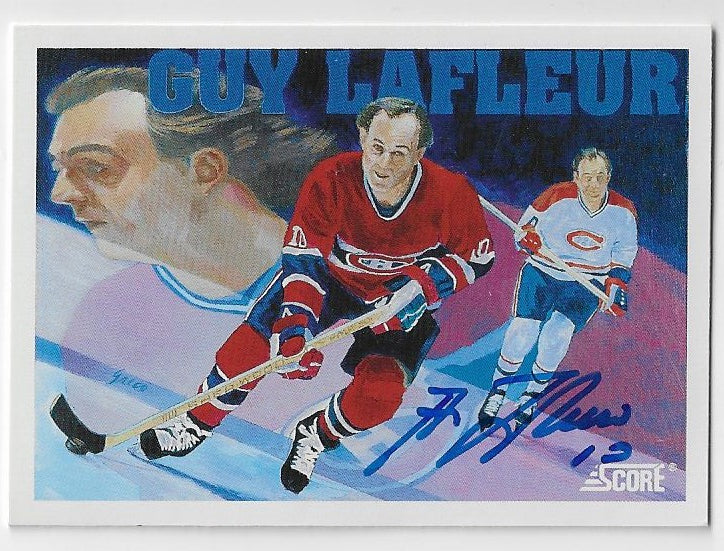 Guy Lafleur Signed 1991-92 Score Hockey Card - Montreal Canadiens #291